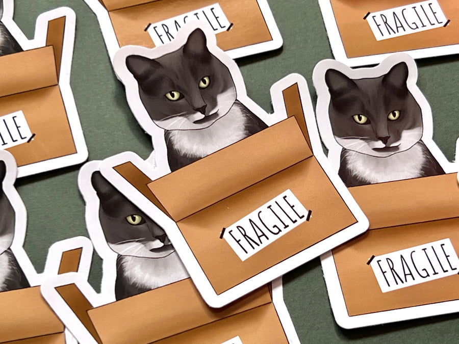Cat in a Box Sticker