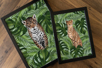 Cheetah and Leaves Print