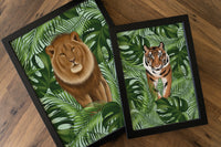 Lion and Leaves Print