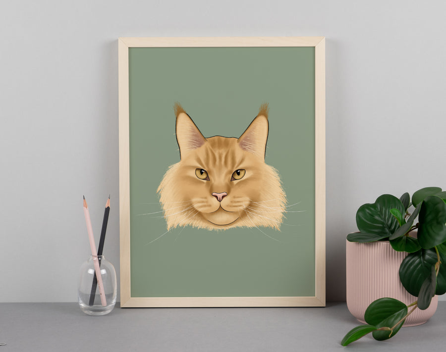 Maine Coon Cat Print