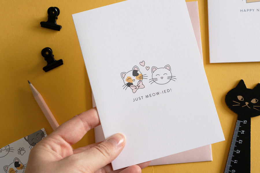 Just Meow-ied Wedding Card