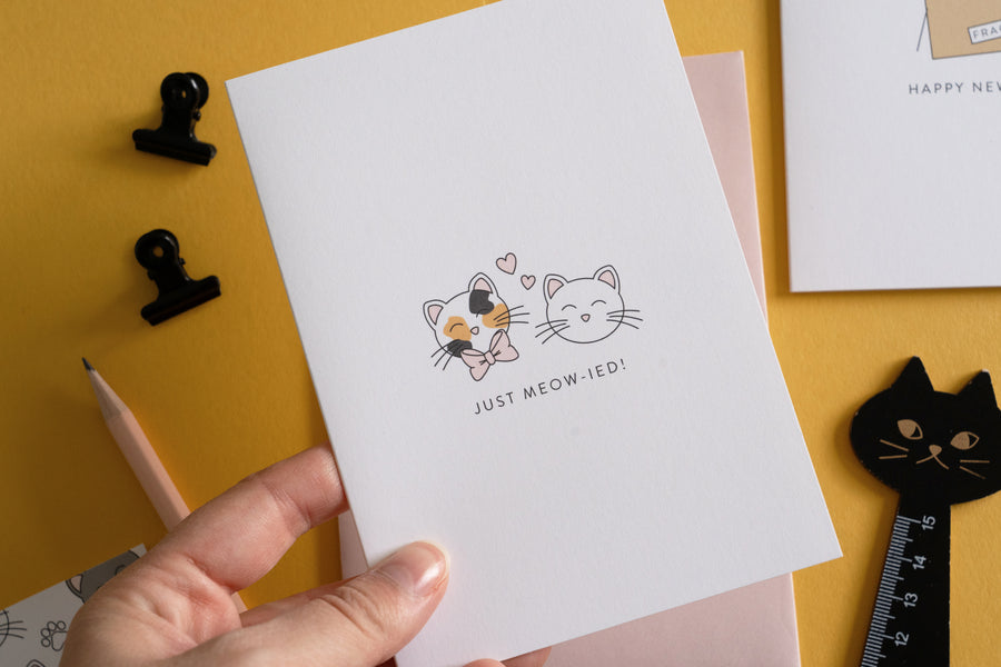 Just Meow-ied Wedding Card