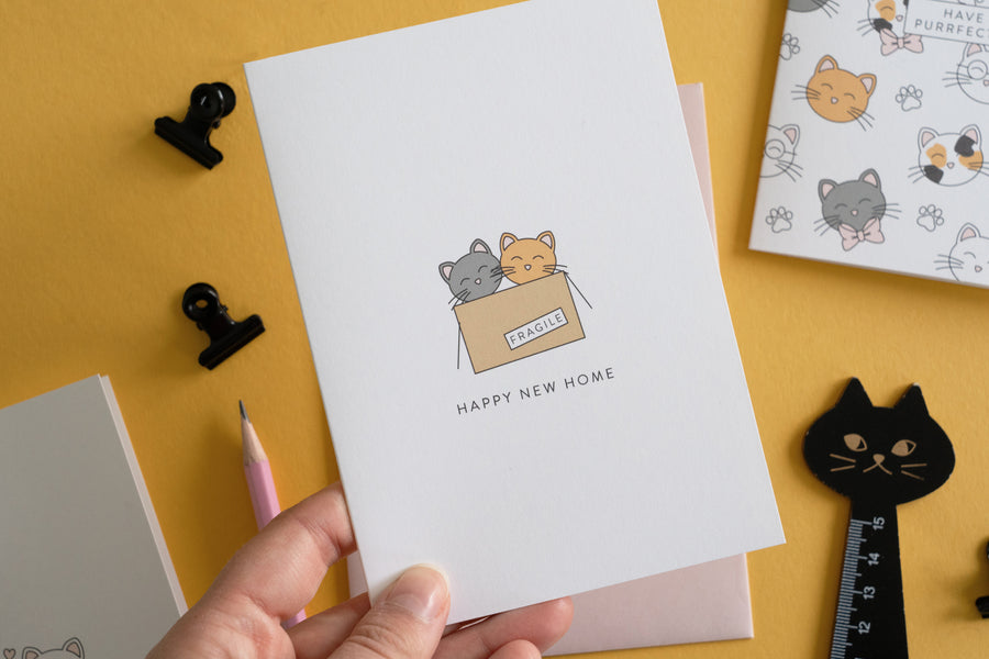 Cats Happy New Home Card