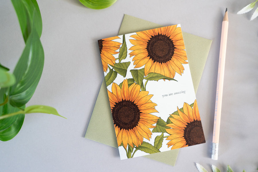 Sunflower You are Amazing Card