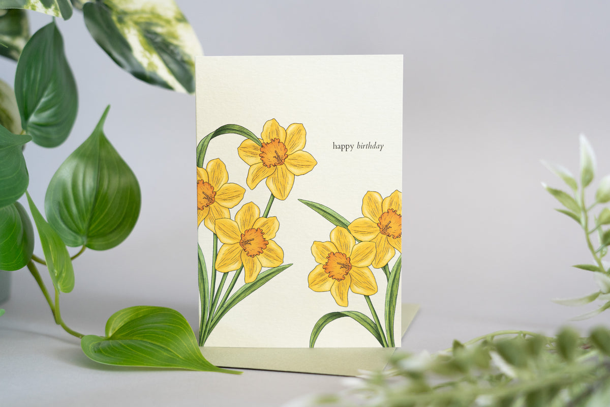 Daffodil Happy Birthday Card