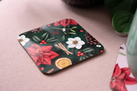 Botanical Christmas Green Coaster