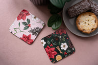 Botanical Christmas Green Coaster