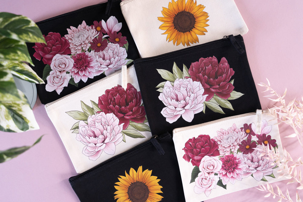 Floral Zipped Pouches