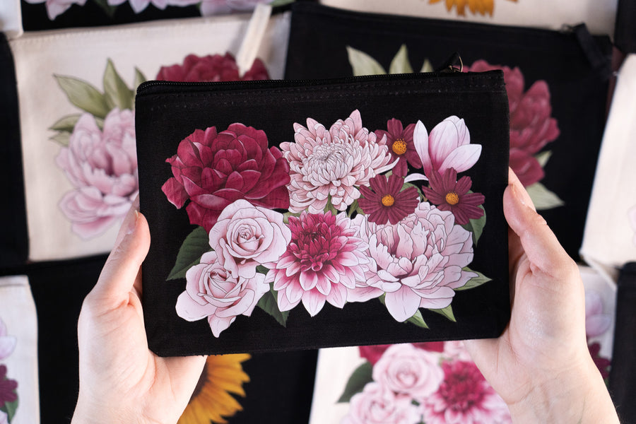 Floral Zipped Pouches
