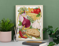 Pasta Ingredients Art Print