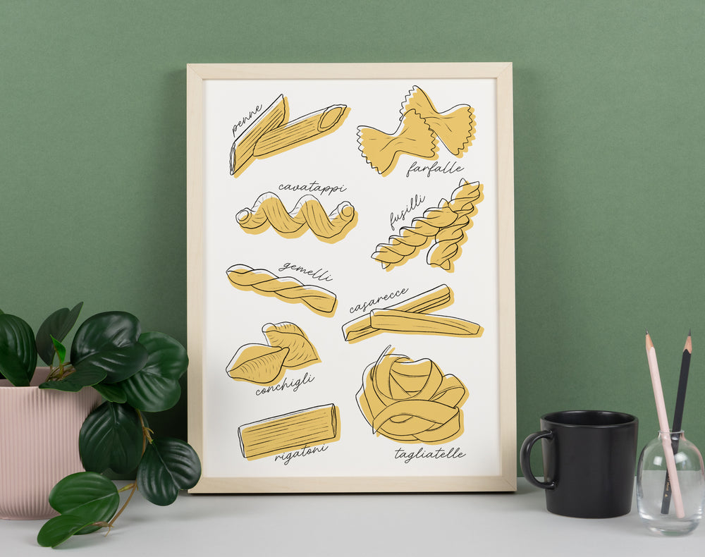 Pasta Types Minimal Print
