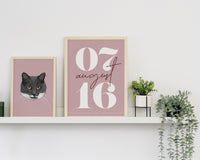 Pink Personalised Date Print