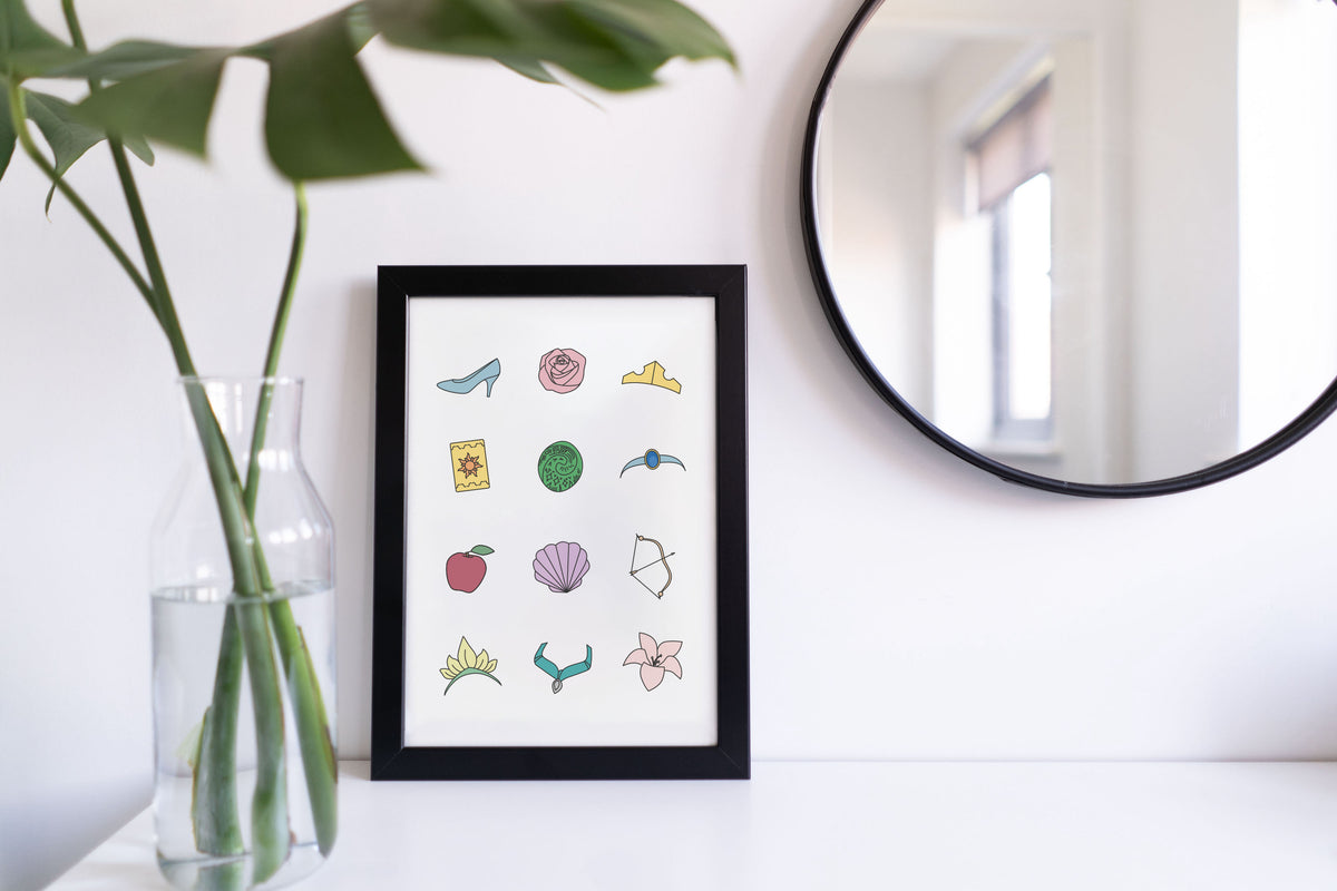 Princess Icons Print