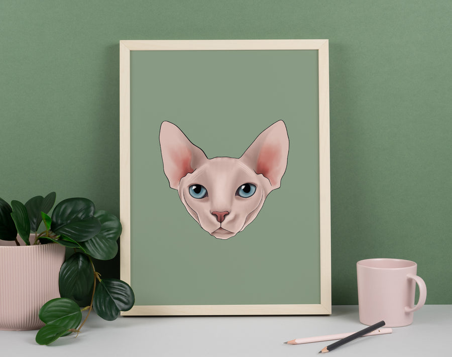 Sphynx Cat Print