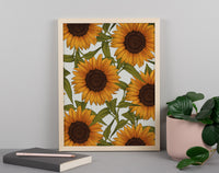 Sunflower Pattern Floral Art Print