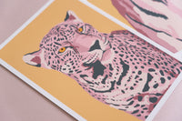 Pink & Yellow Jaguar Art Print