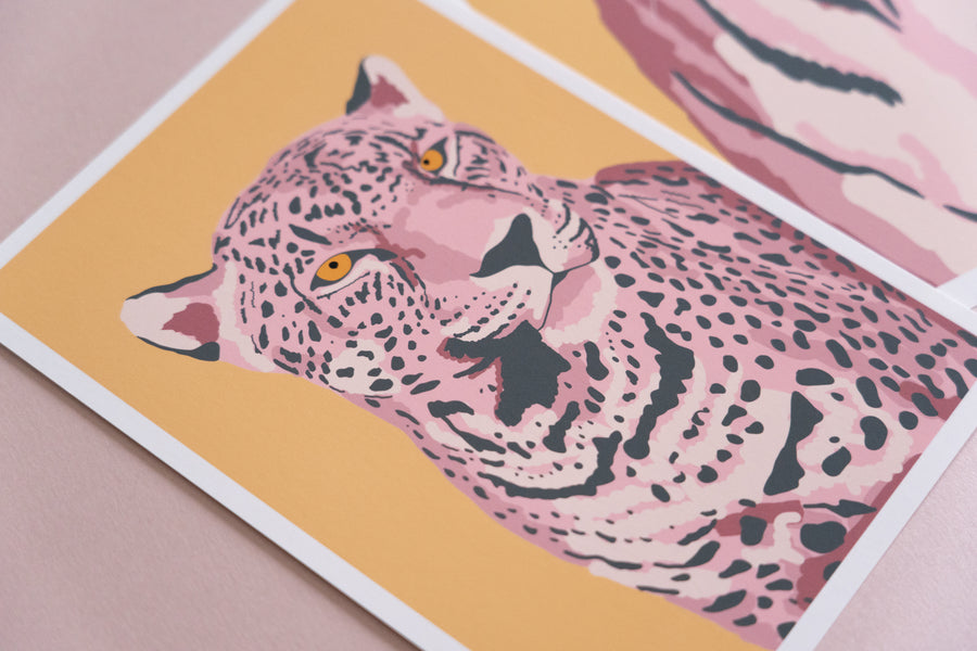 Pink & Yellow Jaguar Print