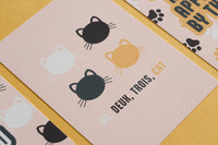 Un Deux Trois Cat Art Print