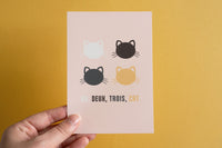 Un Deux Trois Cat Art Print
