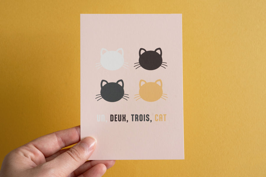 Un Deux Trois Cat Art Print