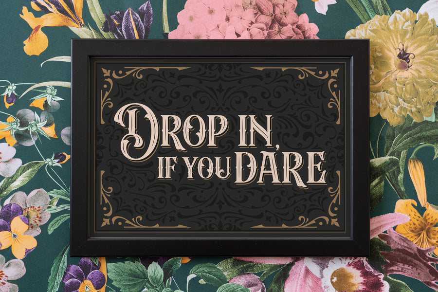 If You Dare Vintage Type Print