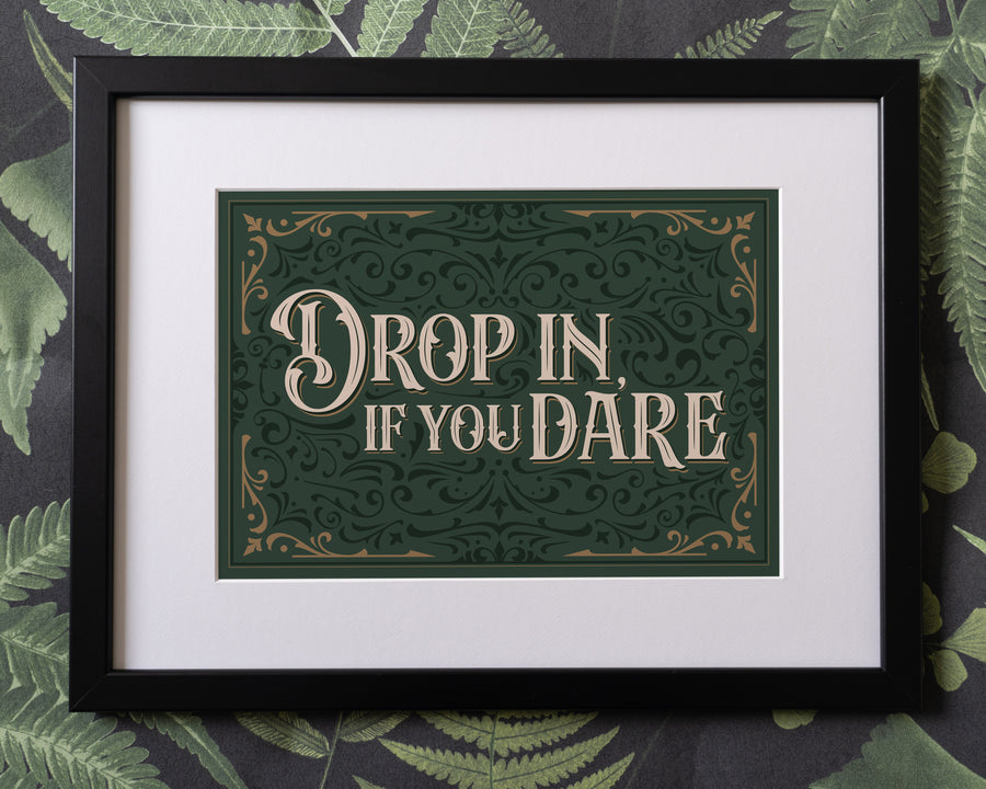 If You Dare Vintage Type Print