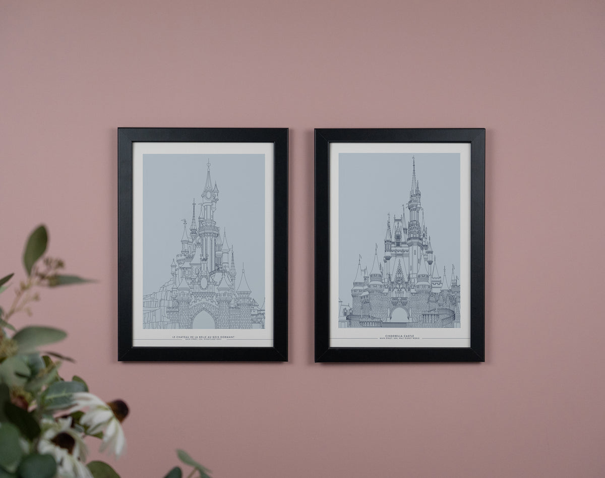 Castle Line Art Prints | Set of 2