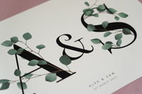 Eucalyptus Initials Print