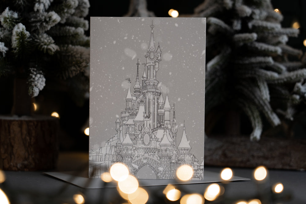 Snowy Paris Castle Card