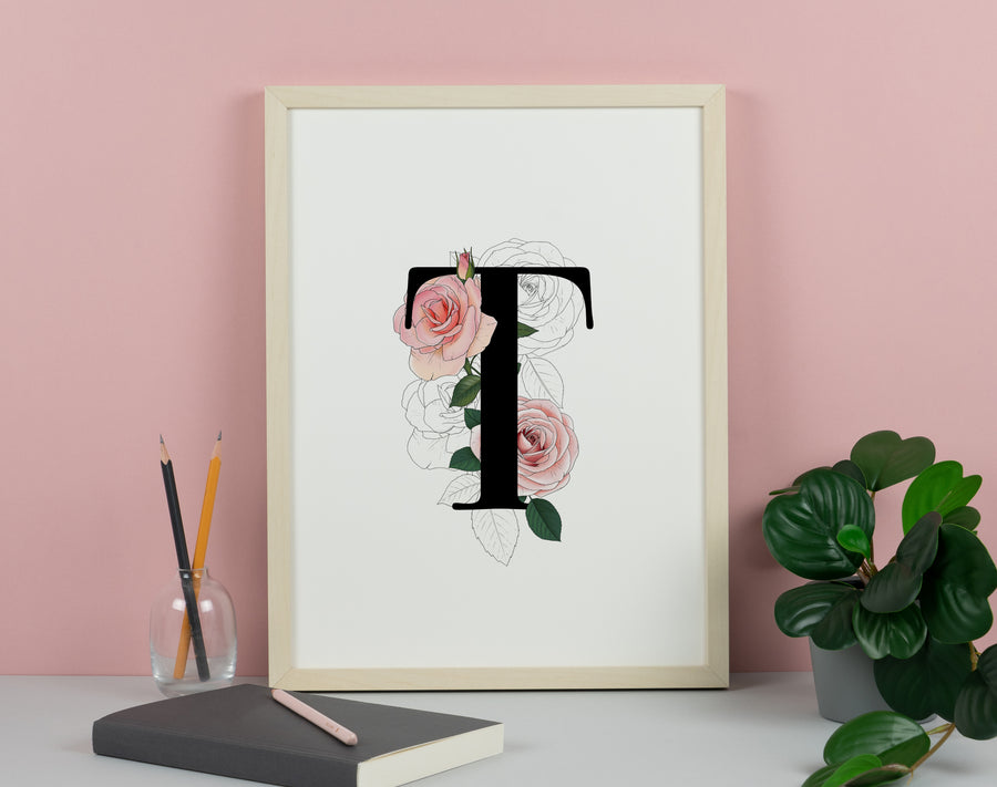 Rose Personalised Letter Print