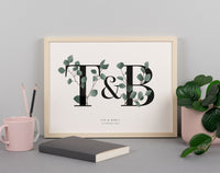 Eucalyptus Initials Print