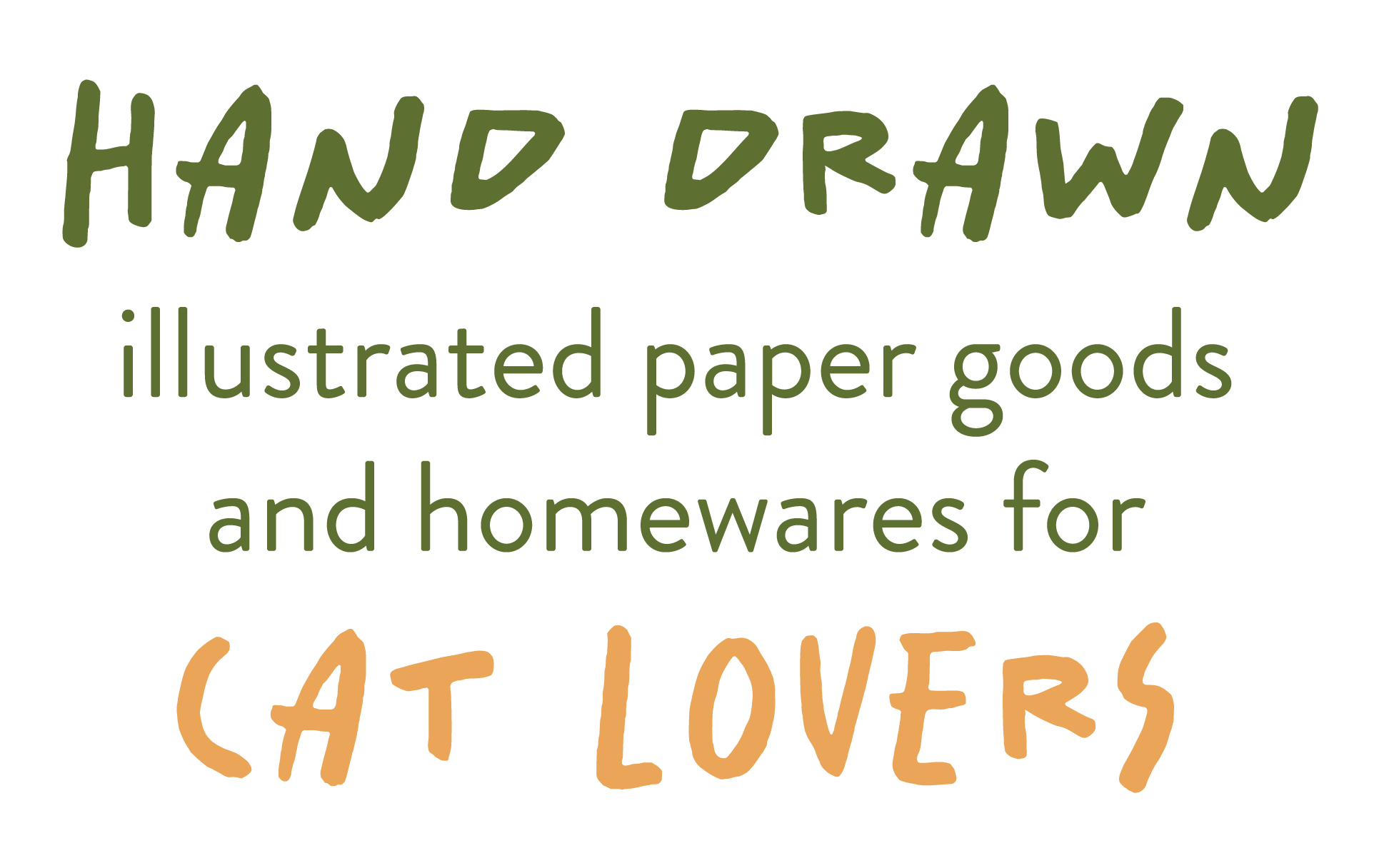 Hand drawn illustrated paper goods are homeware for cat lovers